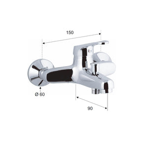 Rubinetto vasca esterno - serie remix