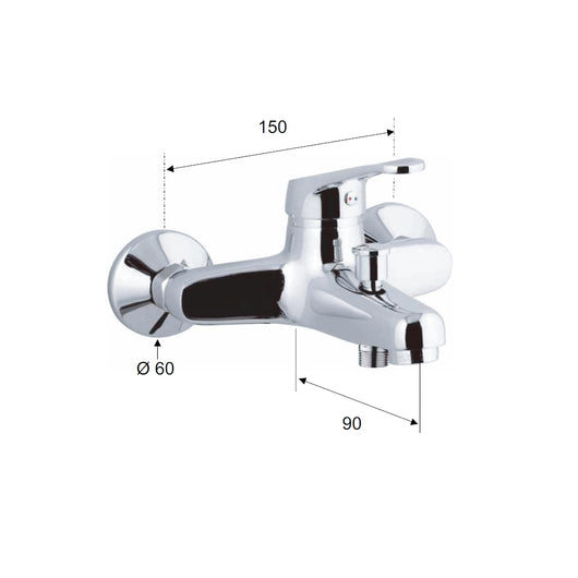 Rubinetto vasca esterno - serie remix