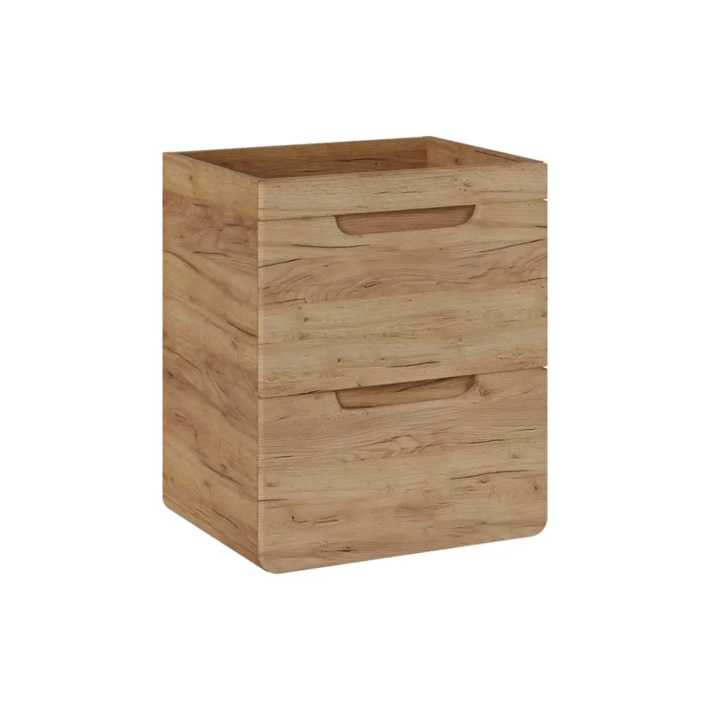 Mobile sottolavabo ERBANO – 2 cassetti – 60 cm – Colore rovere chiaro – Design sospeso contemporaneo