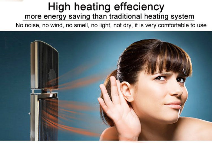 Pannello Radiante Riscaldante ad Infrarossi 97x18,9x6,7 cm 1000W con Cassa Bluetooth Sined  Nero