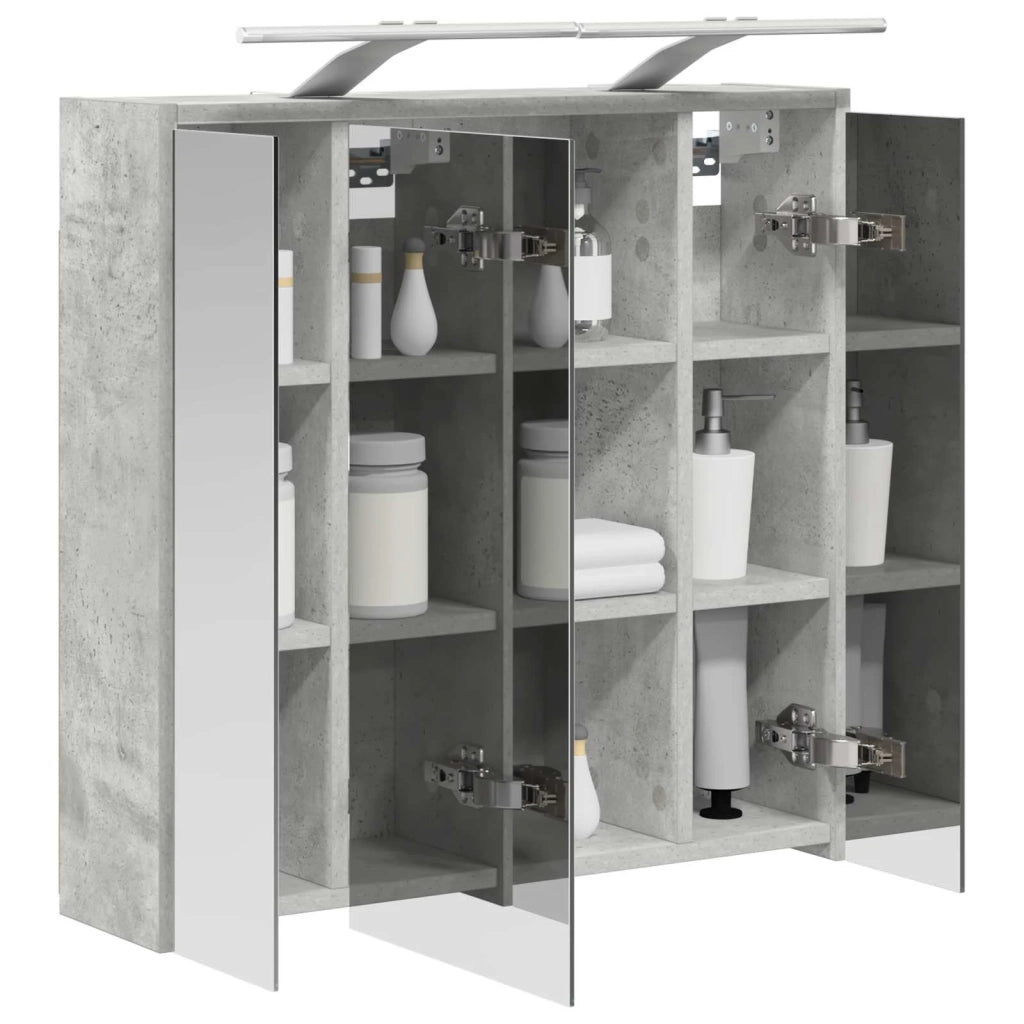 Mobiletto per specchio da bagno Grigio cemento 889162