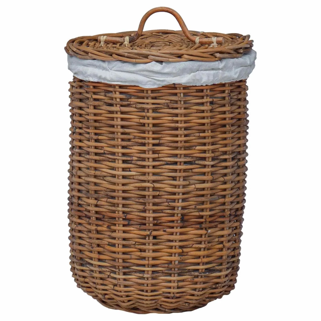 Cesto per Lavanderia 2 pcs Marrone Rattan Kubu 42020974
