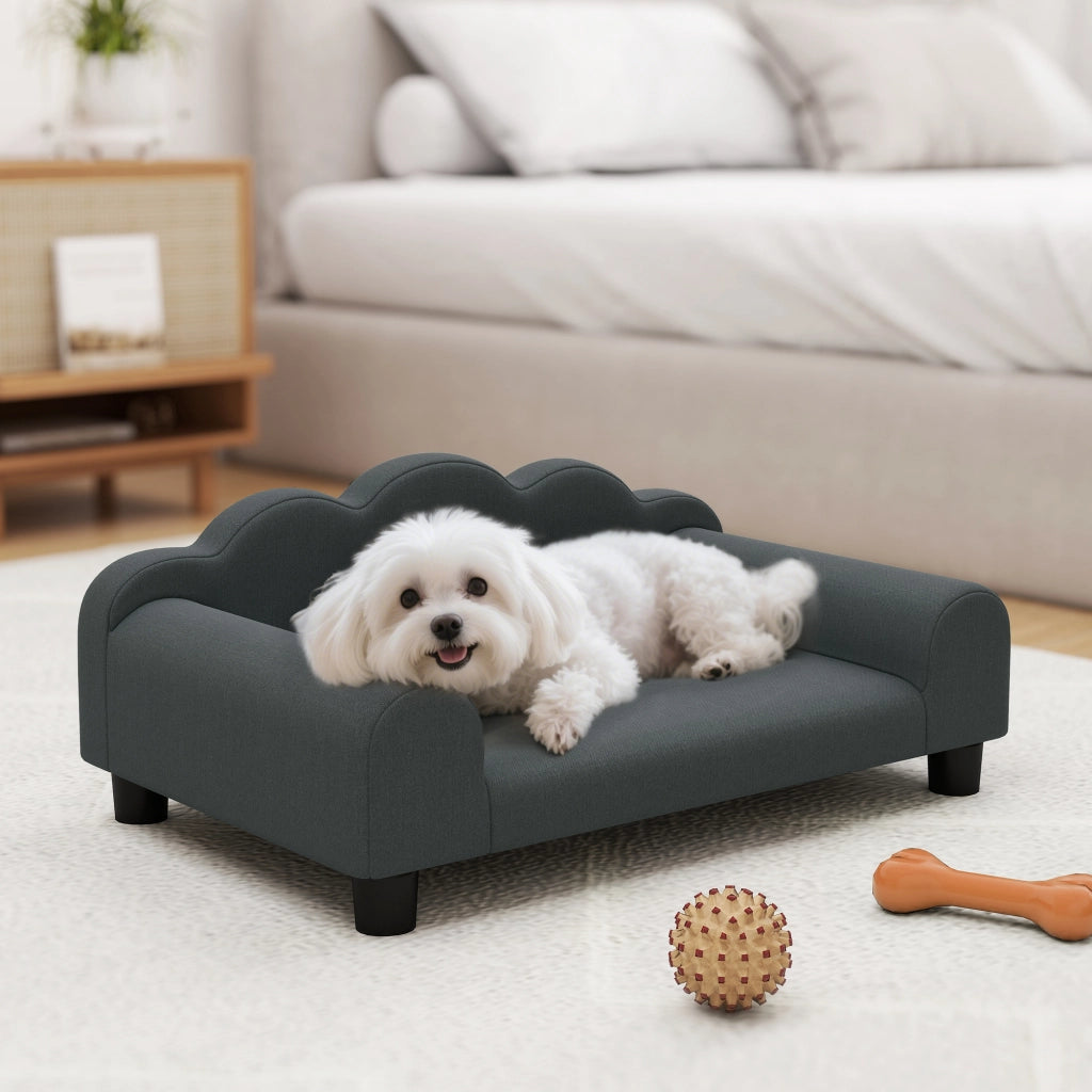 Divano per cani ¨C zephmum ¨C grigio scuro 66x42x28.5 cm