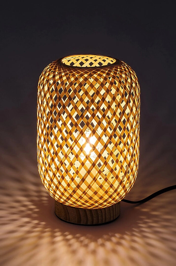 Lampada da tavolo boho rattan naturale E14 Alinafe Rabalux