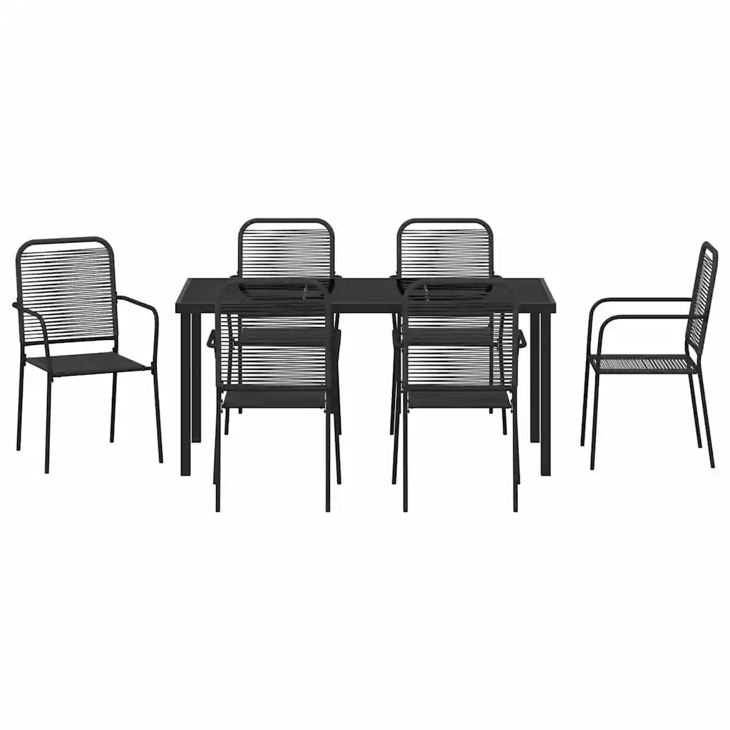 Set da Pranzo per Giardino 7 pcs Nero 3379160