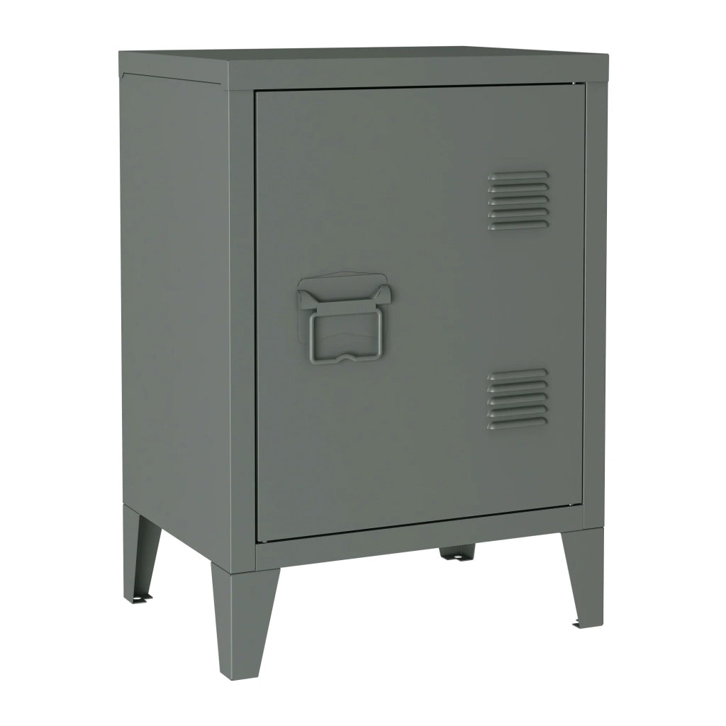 Comodino in acciaio laminato 57 x 40 x 30 cm grigio scuro 03_0008681