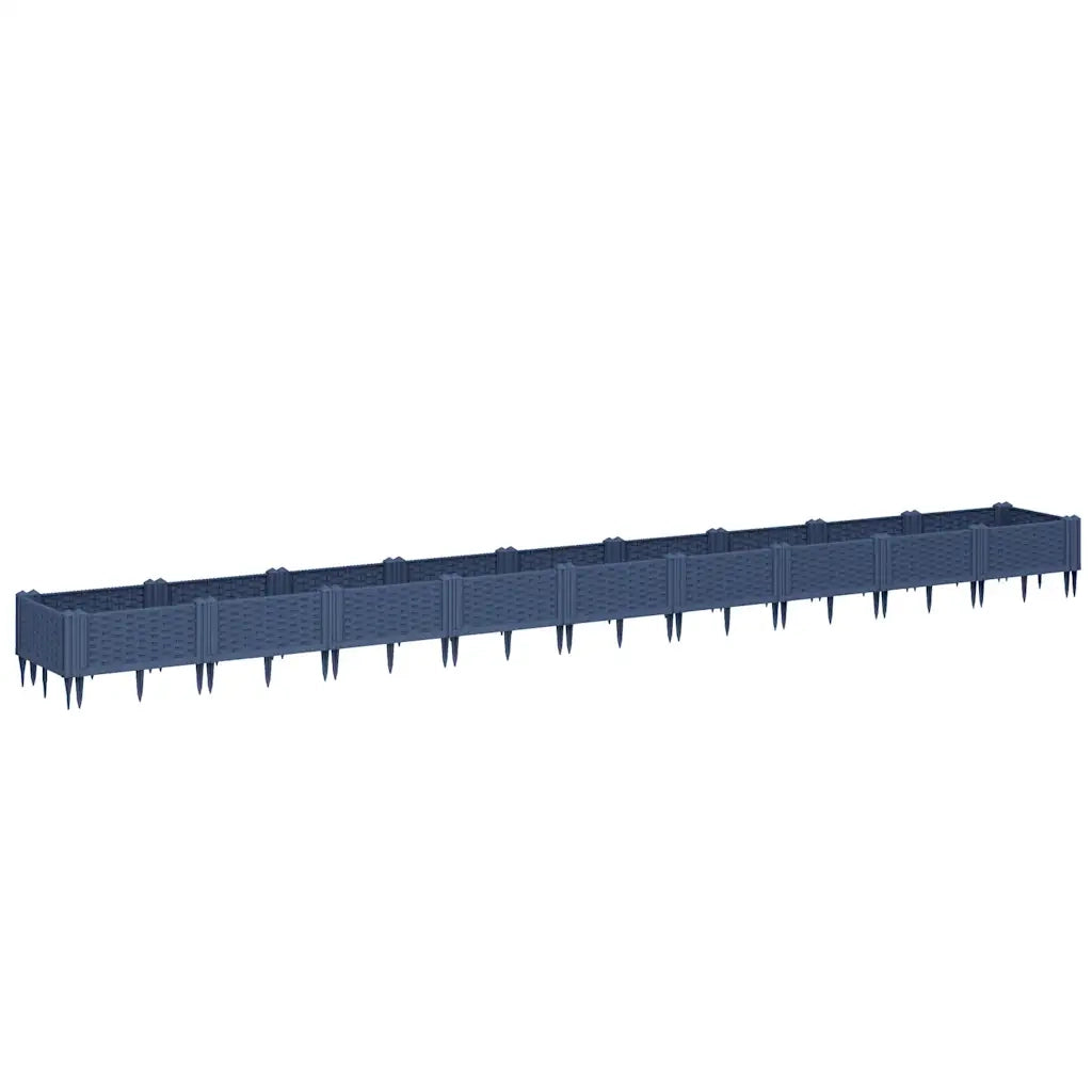Fioriera Giardino Picchetti Grigio Blu 362,5x42,5x28,5 cm PP