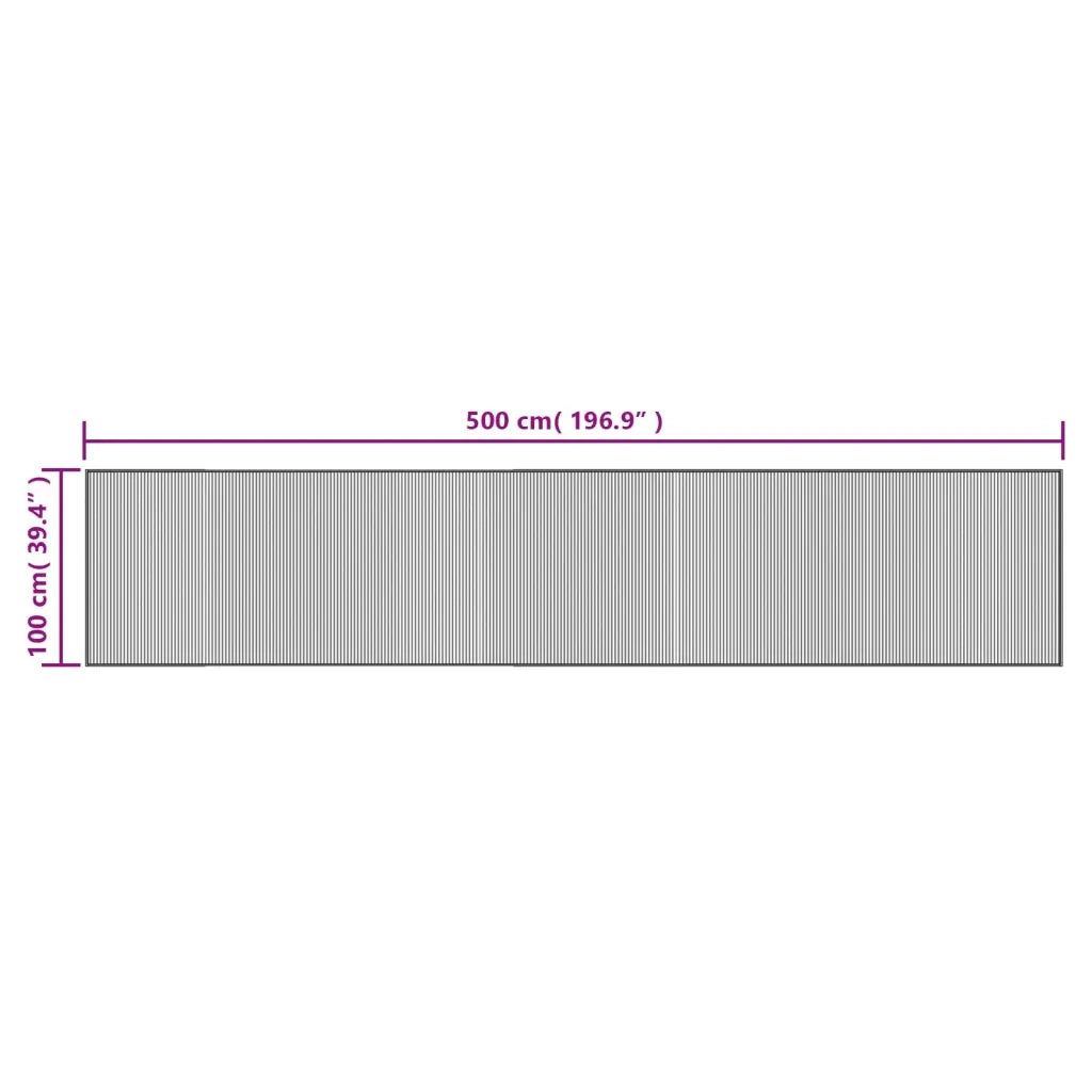 Tappeto Rettangolare Grigio 100x500 cm in BambÃ¹