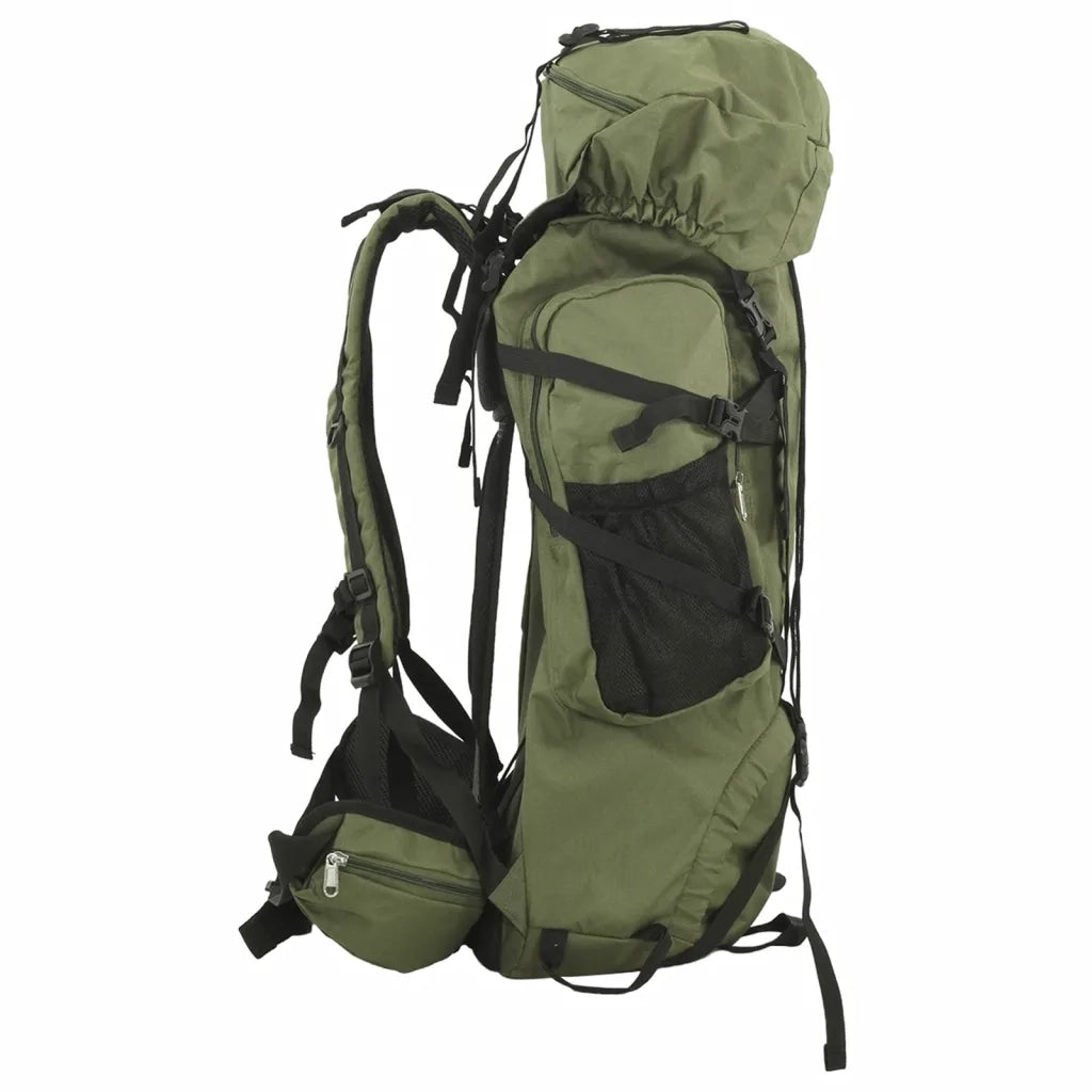 Zaino da Trekking Verde Militare 60 L in Tessuto Oxford