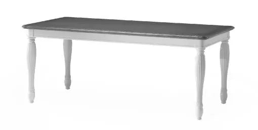 Tavolo shabby allungabile gamba tornita in legno bianco/noce l.160 p.100 h.80 - Mobili 2G