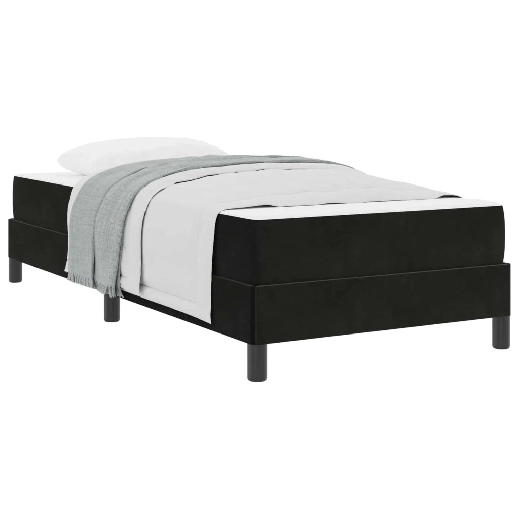 Letto a molle con materasso Nero 80 x 220 cm Tessuto