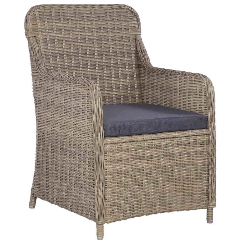 Set da Bistro 3 pz con Cuscini in Polyrattan Marrone 44149