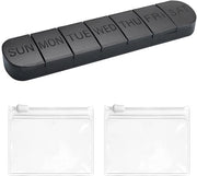 Porta medicine 7 celle - Contenitore portatile per medicine - Tasca trasparente - Materiali plastici - Dimensioni 21,9 x 5,3 x 2,3 cm - 1 pezzo