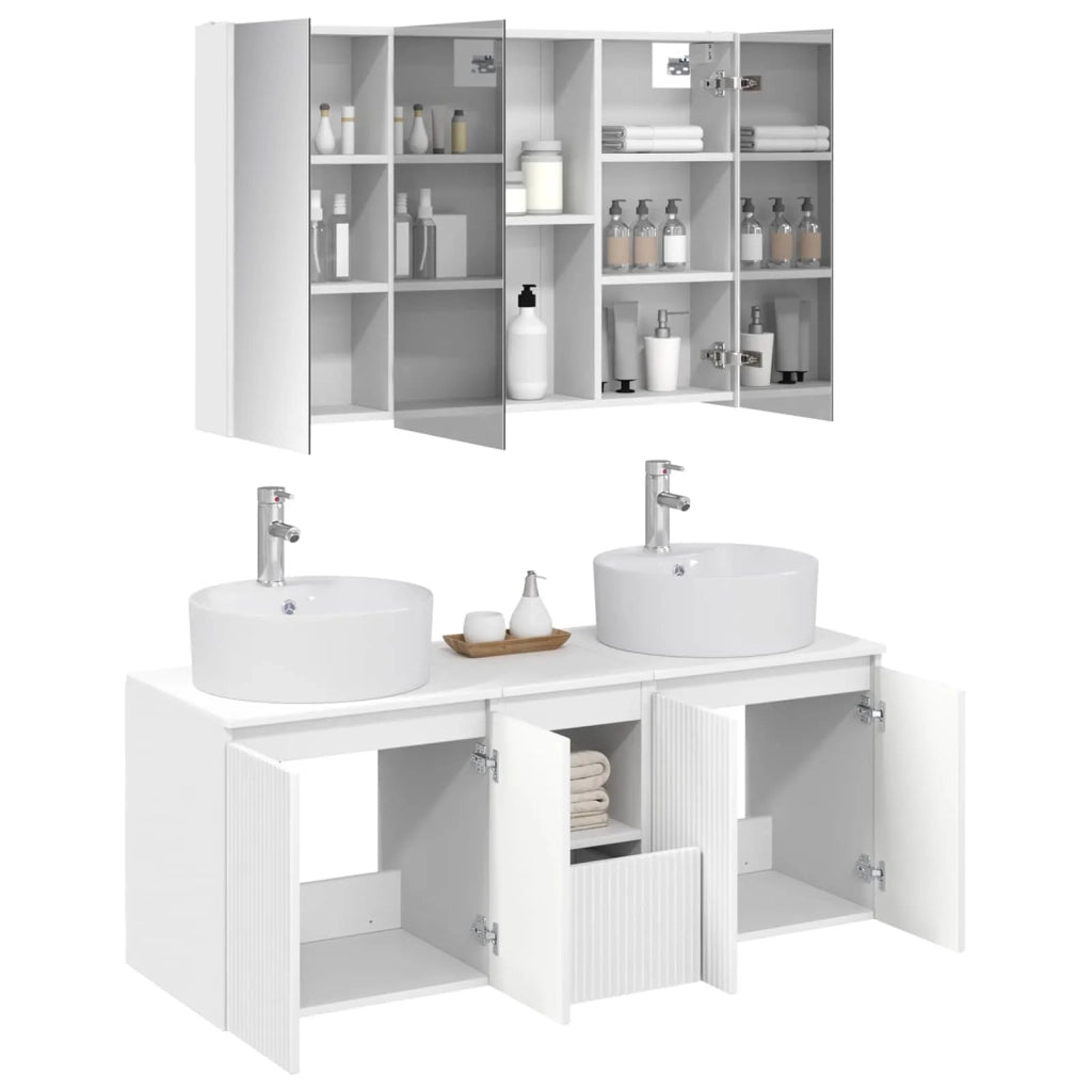 Set di Armadi da Bagno 4 pcs Bianco Legno ingegnerizzato 3406463
