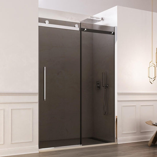 Porta Parete Doccia 140 cm 1 Anta Scorrevole in Cristallo Fumè 8mm H195 Bonussi Livia