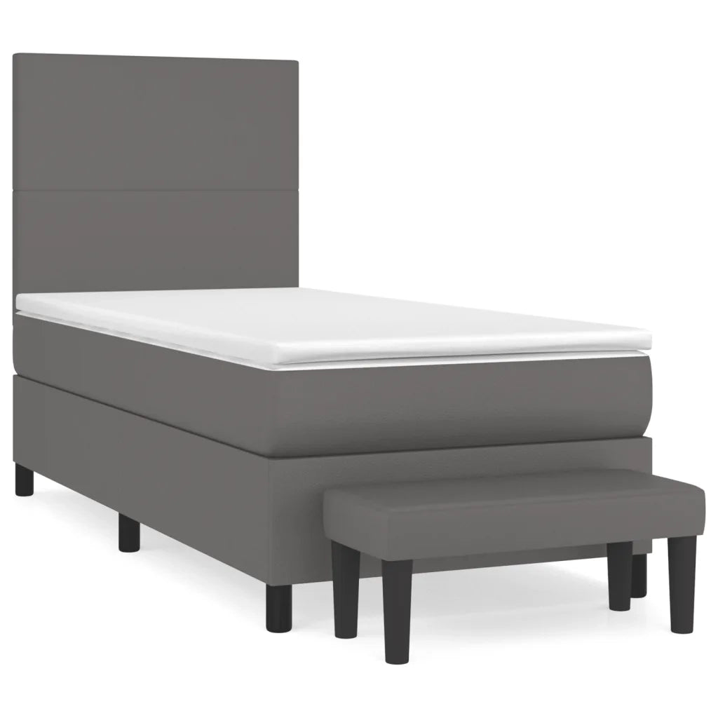 Giroletto a Molle con Materasso Grigio 100x200 cm in Similpelle 3137531
