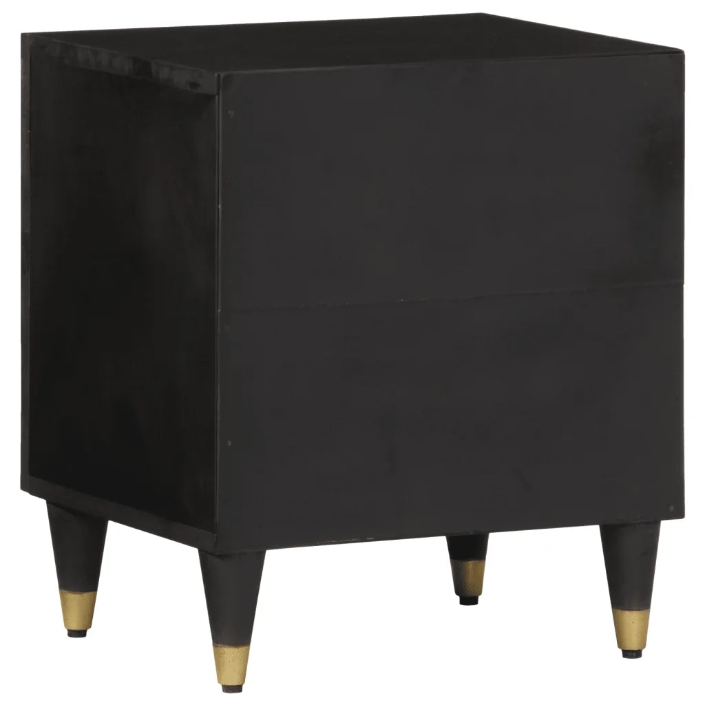 Comodini 2pz-Set di 2 Tavolino da notte 40x33x46 cm in Legno Massello di Mango 210256