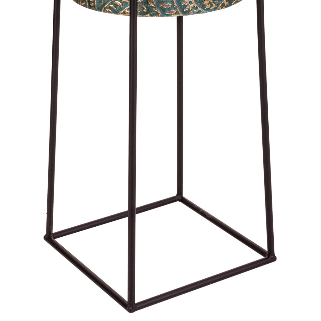Vaso da fiori in metallo dorato 22,5x22,5x52,5h