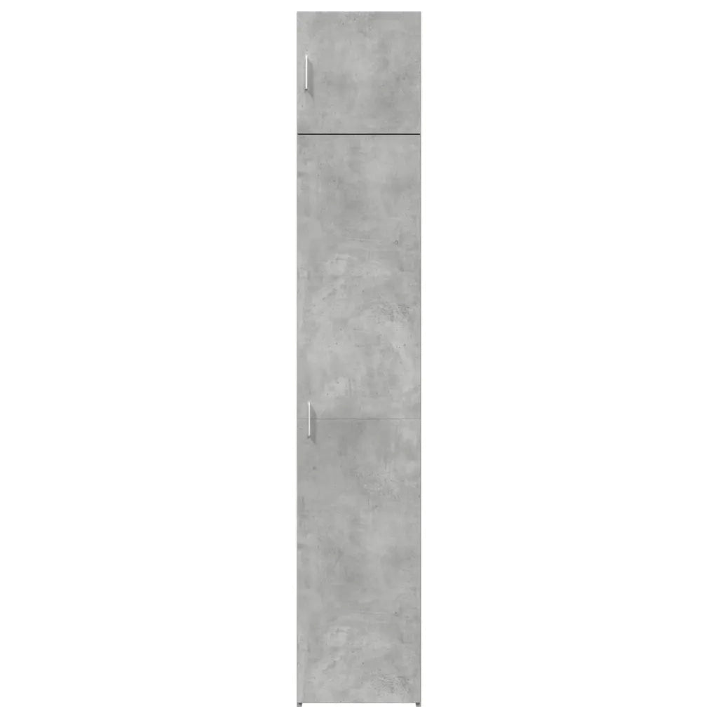 Mobile contenitore alto multifunzionale 40 x 42,5 x 225 cm ottimizzazione dello spazio 6 scomparti in legno composito grigio cemento 02_0055558
