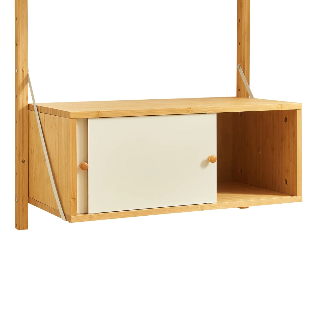 Scaffale dal design senza tempo per soggiorno/camera da letto mobiletto portaoggetti da parete 85 x 65 x 34 cm bambù naturale 03_0011297
