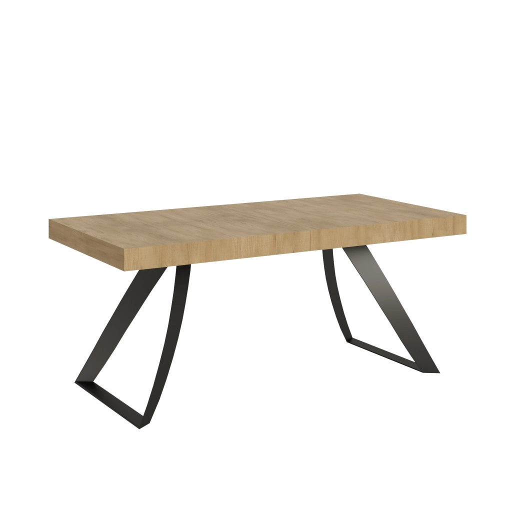 Tavolo Allungabile 200-304x90x77 cm Proxy Quercia Natura Telaio Antracite