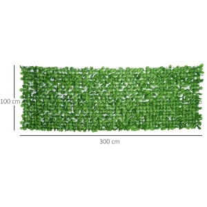 Siepe artificiale frangivista 300 x 100 cm, verde chiaro, per balcone, terrazza e recinzione