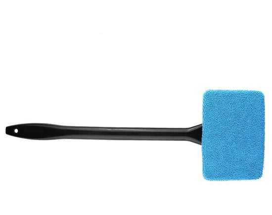 Pulitore di vetro per auto a microfibra - Spazzola per vetri - Setole - Manico ergonomico - Leggero - Dimensioni 12,5 x 8,5 cm - Aspiratore di nebbia per vetri