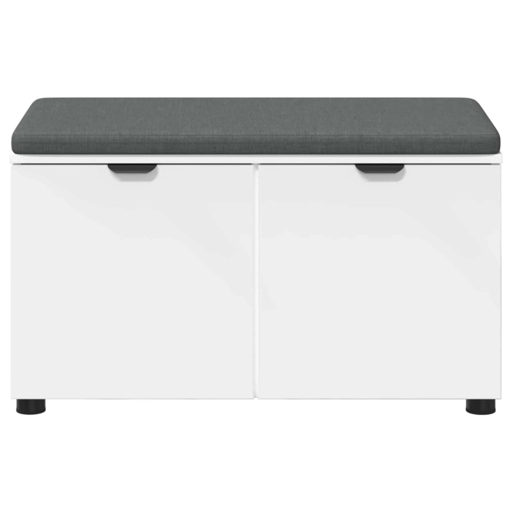 Panca per ingresso con cuscino con porta Bianco 80 x 38 x 46 cm 891480