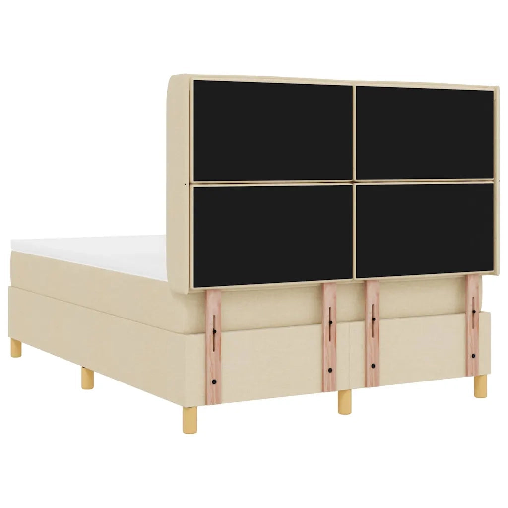 Letto a molle con materasso Crema 140 x 200 cm Tessuto 3341775