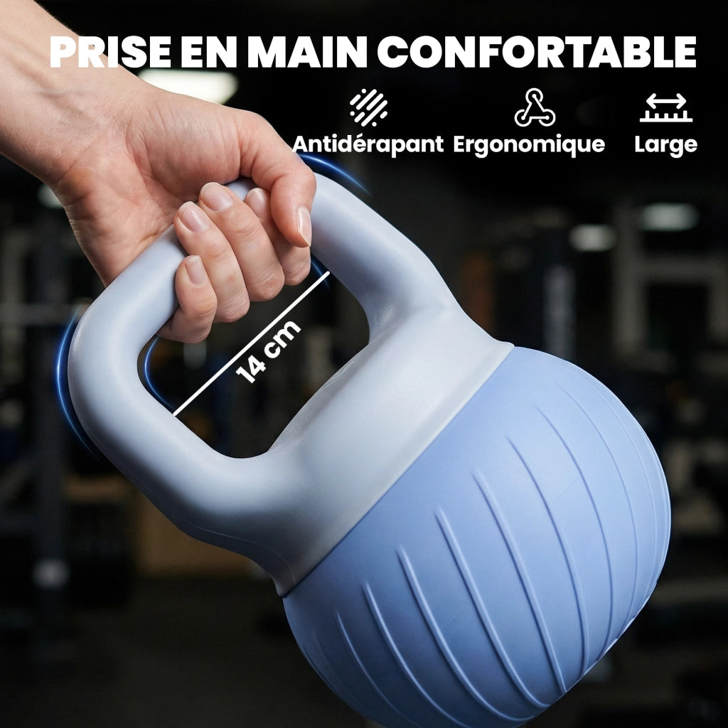 Kettlebell 10 kg ¨C Xylo ¨C Impugnatura Antiscivolo Ergonomica, Blu