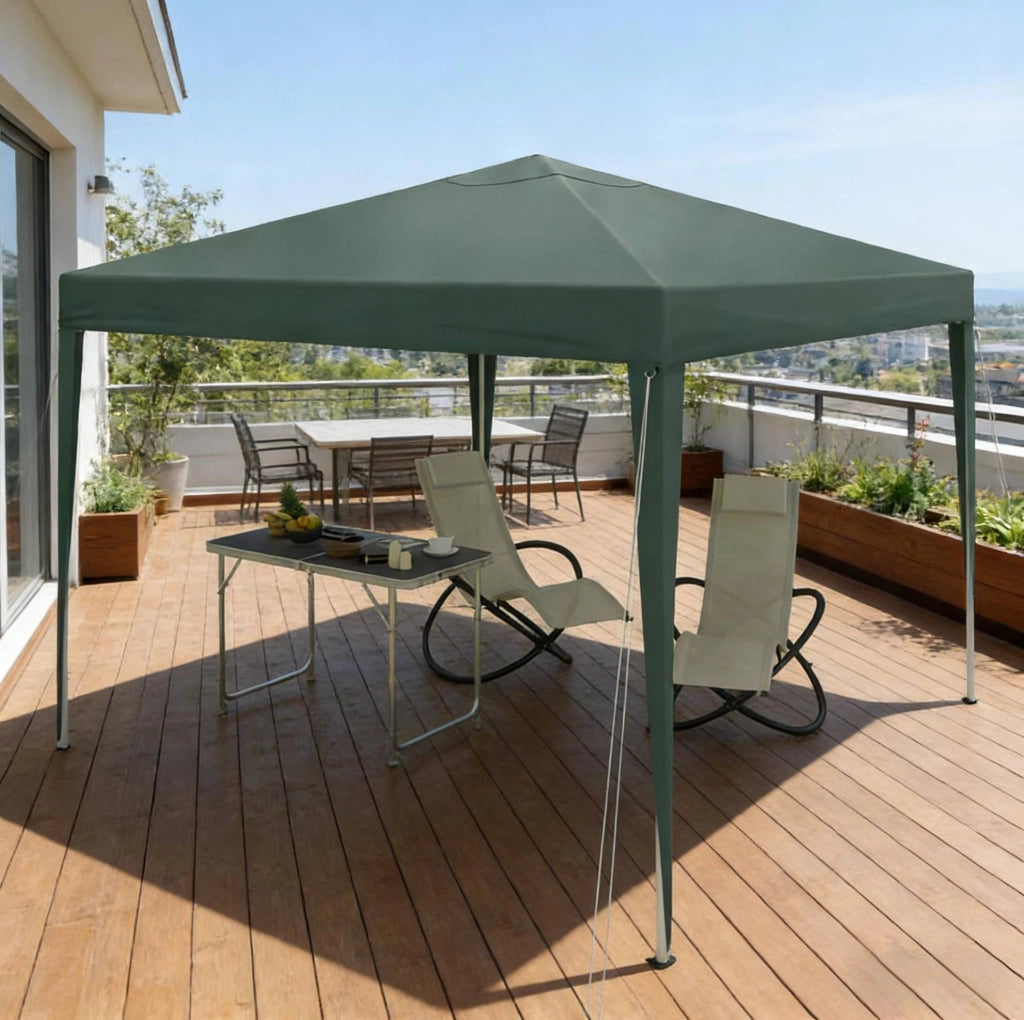 Gazebo pieghevole 3x3 m verde con borsa da trasporto