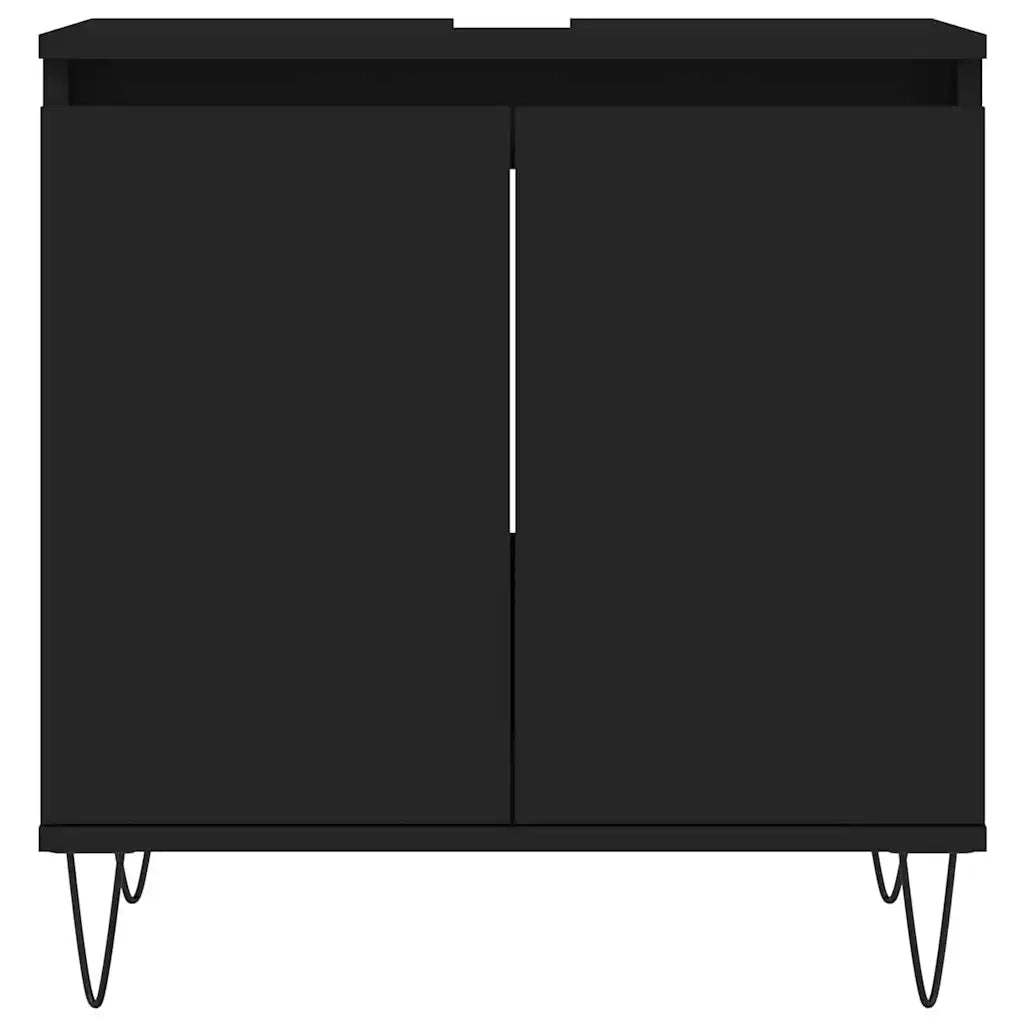 Mobile da Bagno Nero 58x33x60 cm in Legno Multistrato 831581