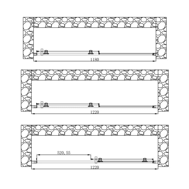 Porta Scorrevole 118-122x190h 6mm Cromato - Imperia