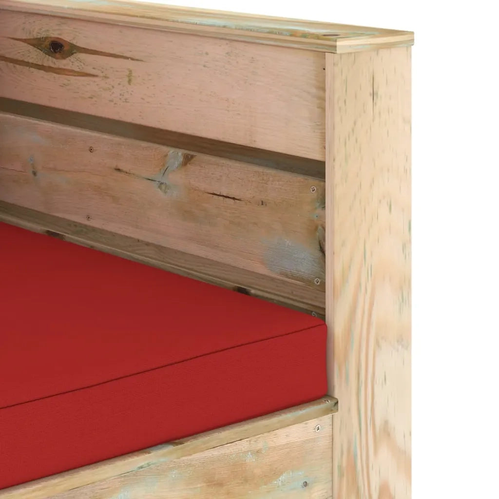 Set Salotto da Giardino 2 pz | Set di Mobili da Esterno con Cuscini Legno Impregnato Verde