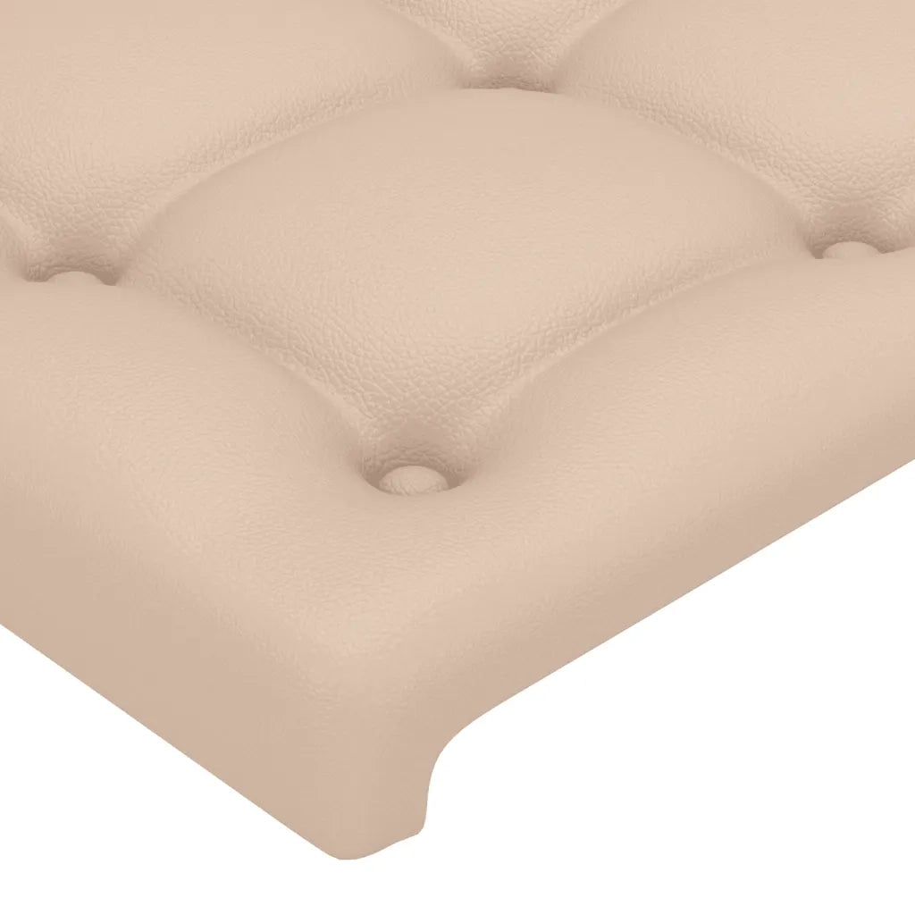 Testiera a LED-Testata con LED Cappuccino 203x16x118/128 cm in Similpelle 565286