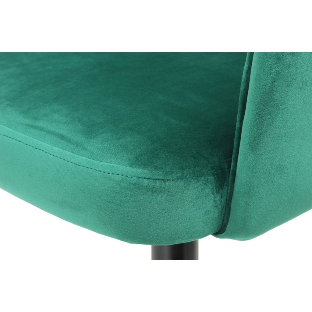 Set di 2 sedie Joris in velluto verde con schienale aperto