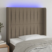 Testiera a LED-Testata con LED tortora 93x16x118/128 cm in Tessuto 822290