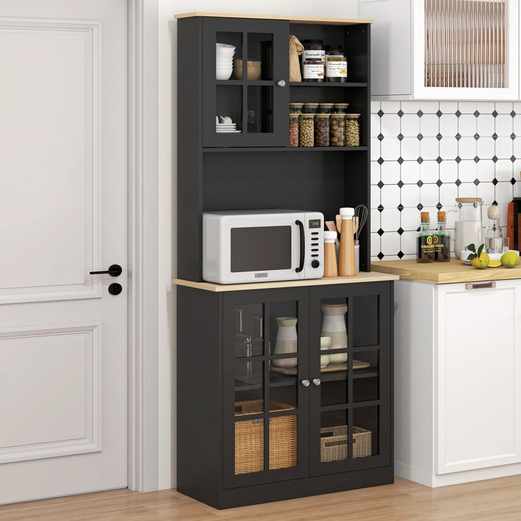 Credenza ¨C Zephmum ¨C Legno effetto quercia nero 80x37x183 cm