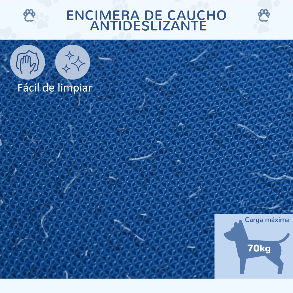 Tavolo da Toelettatura per Animali Domestici ¨C Minimal ¨C Blu 72x45x74-81 cm