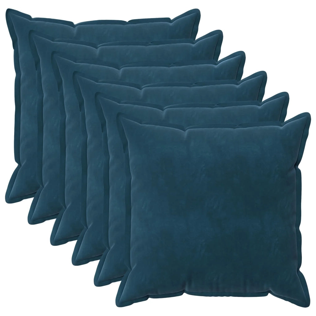 Federa 6 pcs HOUTEN Blu 65 x 65 cm Velluto 920968