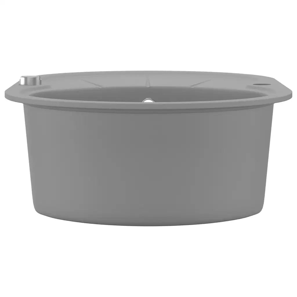 Lavello da Cucina in Granito Vasca Singola Ovale Grigio CFW4215430