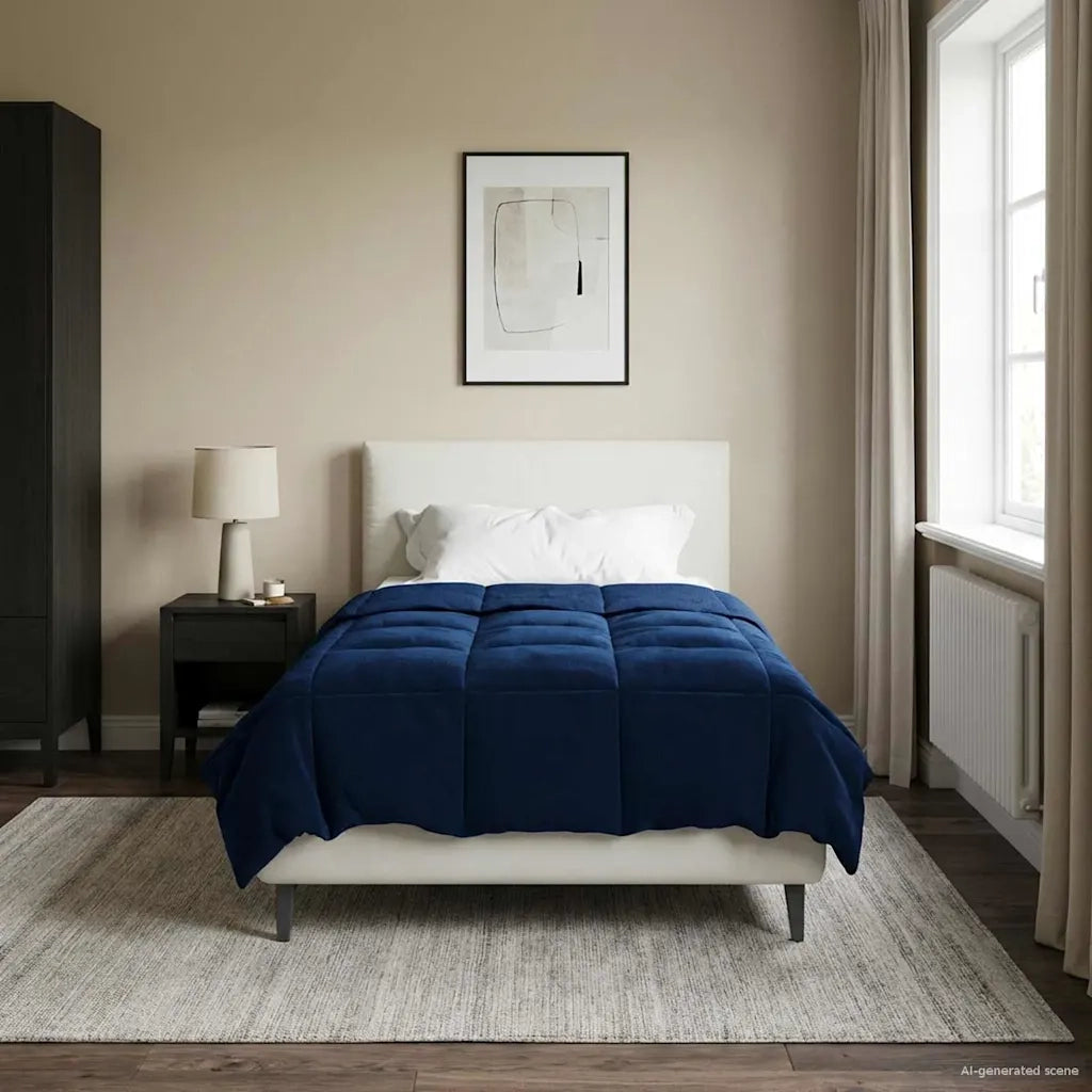 Piumone Completo Annuale Blu Scuro 135 x 200 cm Microfibra