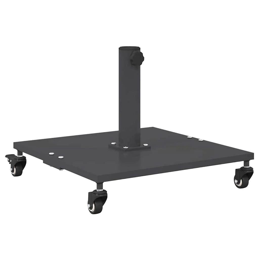Base per ombrellone da esterno quadrata dal design moderno 45 x 45 x 31 cm in acciaio grigio scuro 02_0058927