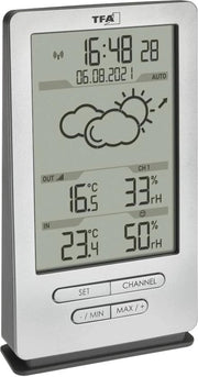 Stazione meteorologica wireless con previsione del tempo, lettura temperatura e umidità per interni ed esterni