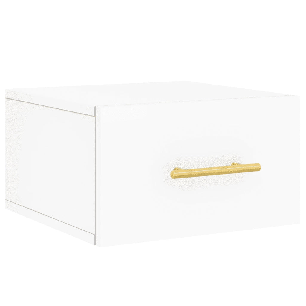 Comodino a Muro-Tavolino da notte sospeso Bianco 35x35x20 cm 543029