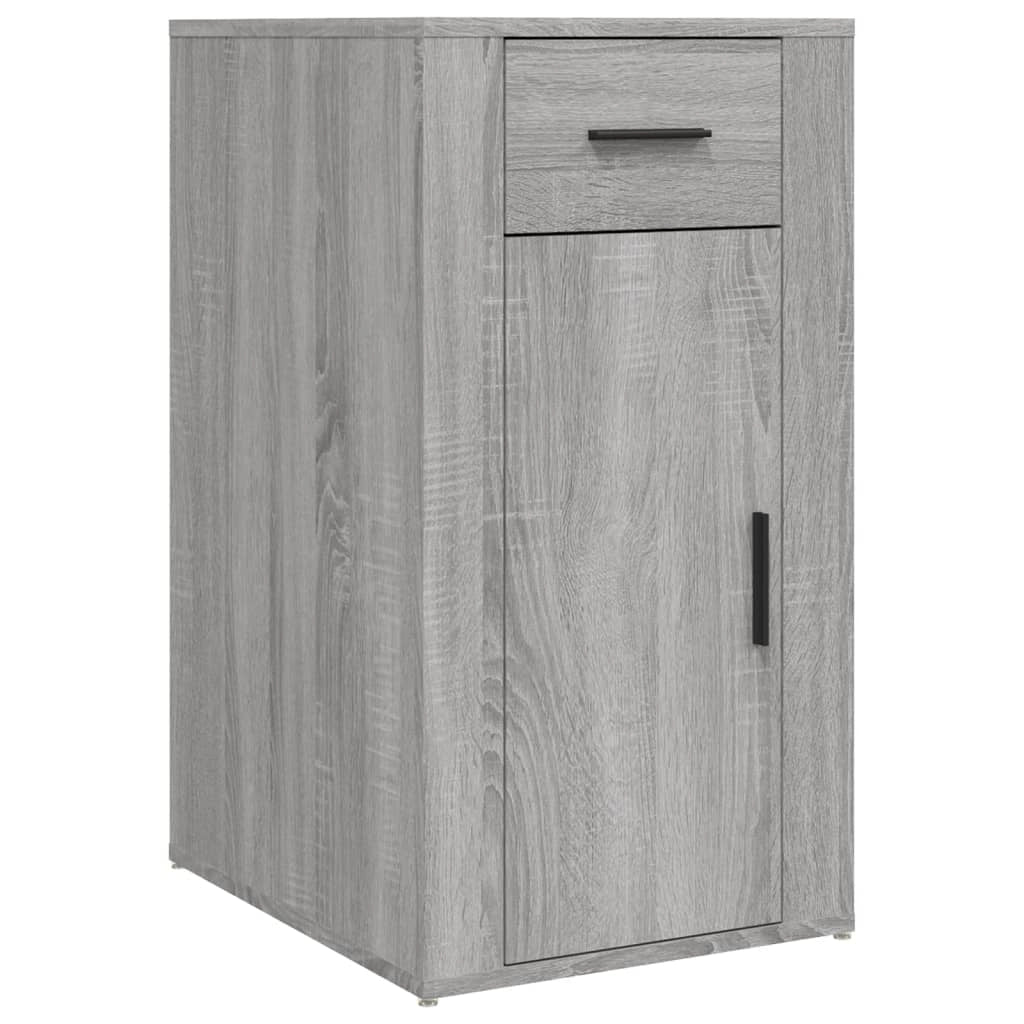 Scrivania da ufficio postazione di lavoro mobile per computer studio con mobiletto legno ingegnerizzato Sonoma grigio 02_0023400