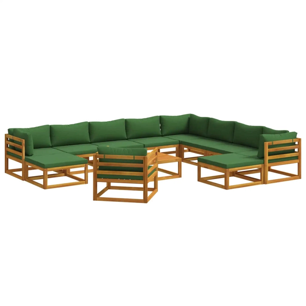 Set di divani 12 pz Naturale Legno di Acacia Massello 3417263