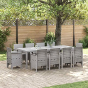 Set da Pranzo per Giardino 11 pcs Grigio chiaro Polipropilene