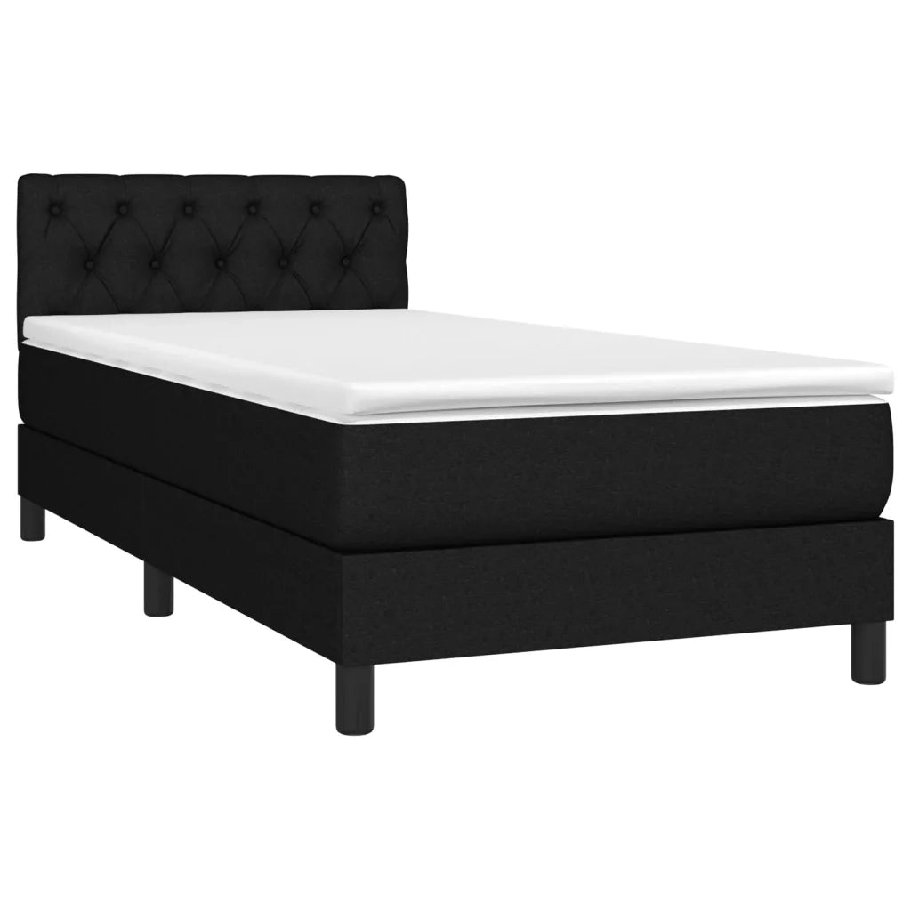 Letto a Molle con Materasso e LED Nero 80x200 cm in Tessuto cod mxl 46684