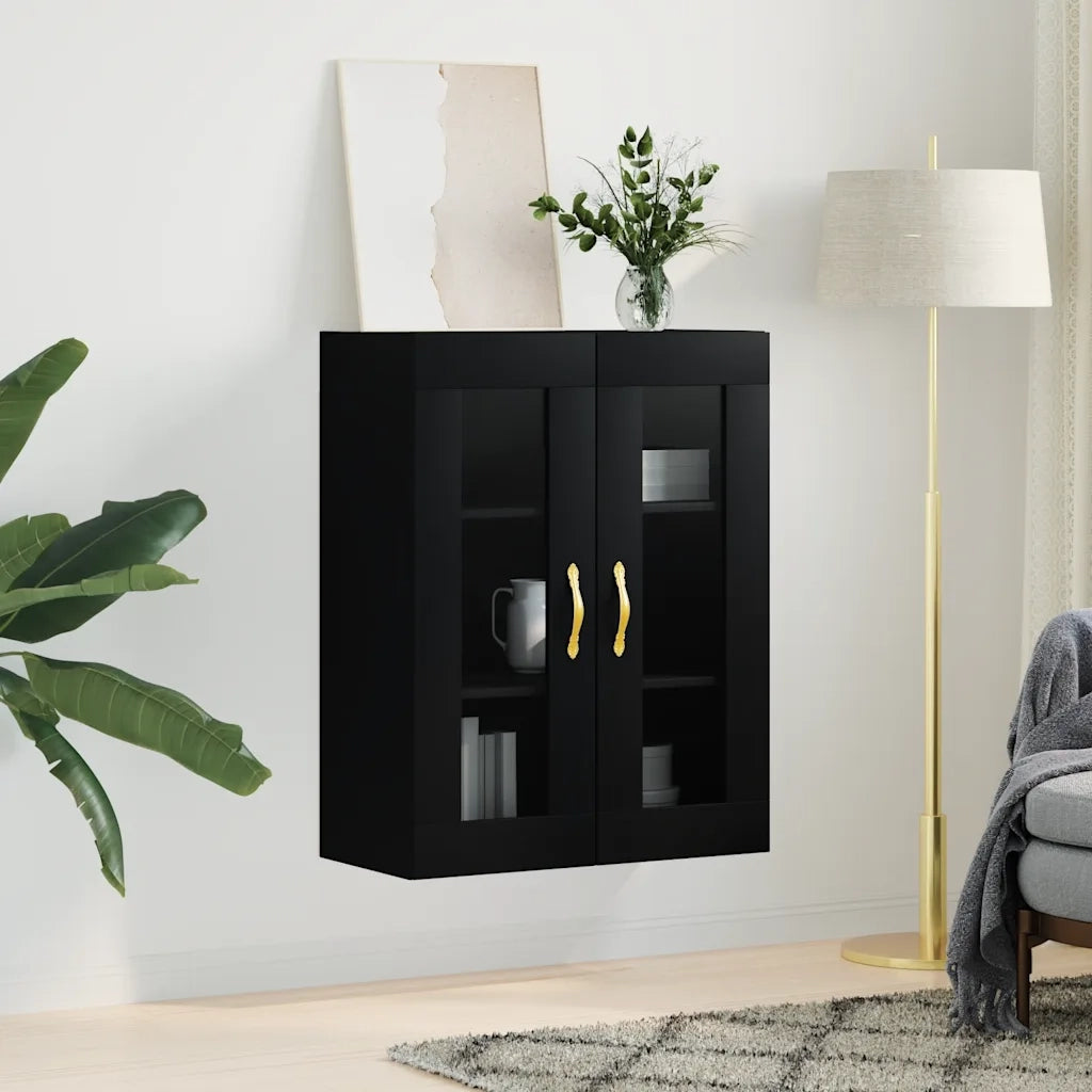Armadietto a Muro | Mobile a Parete Nero 69,5x34x90 cm